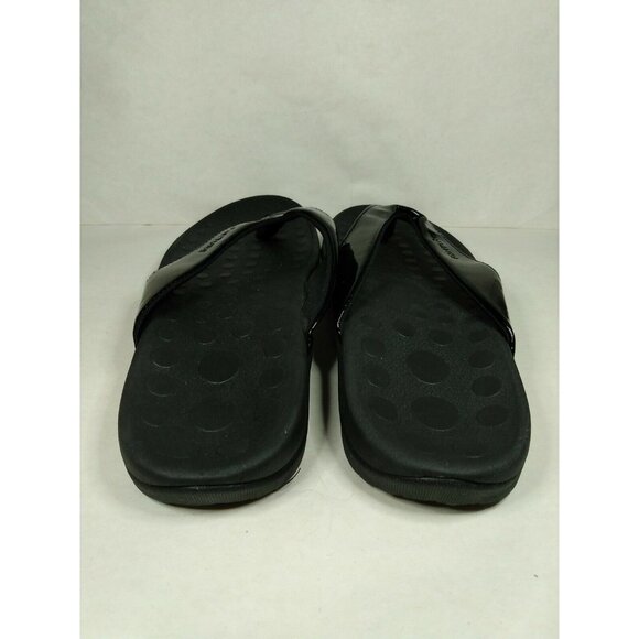 Fanture Orthotic Comfort Arch Support Thong Sandal Women Black Patent 8.5 EU 39 - Picture 4 of 8